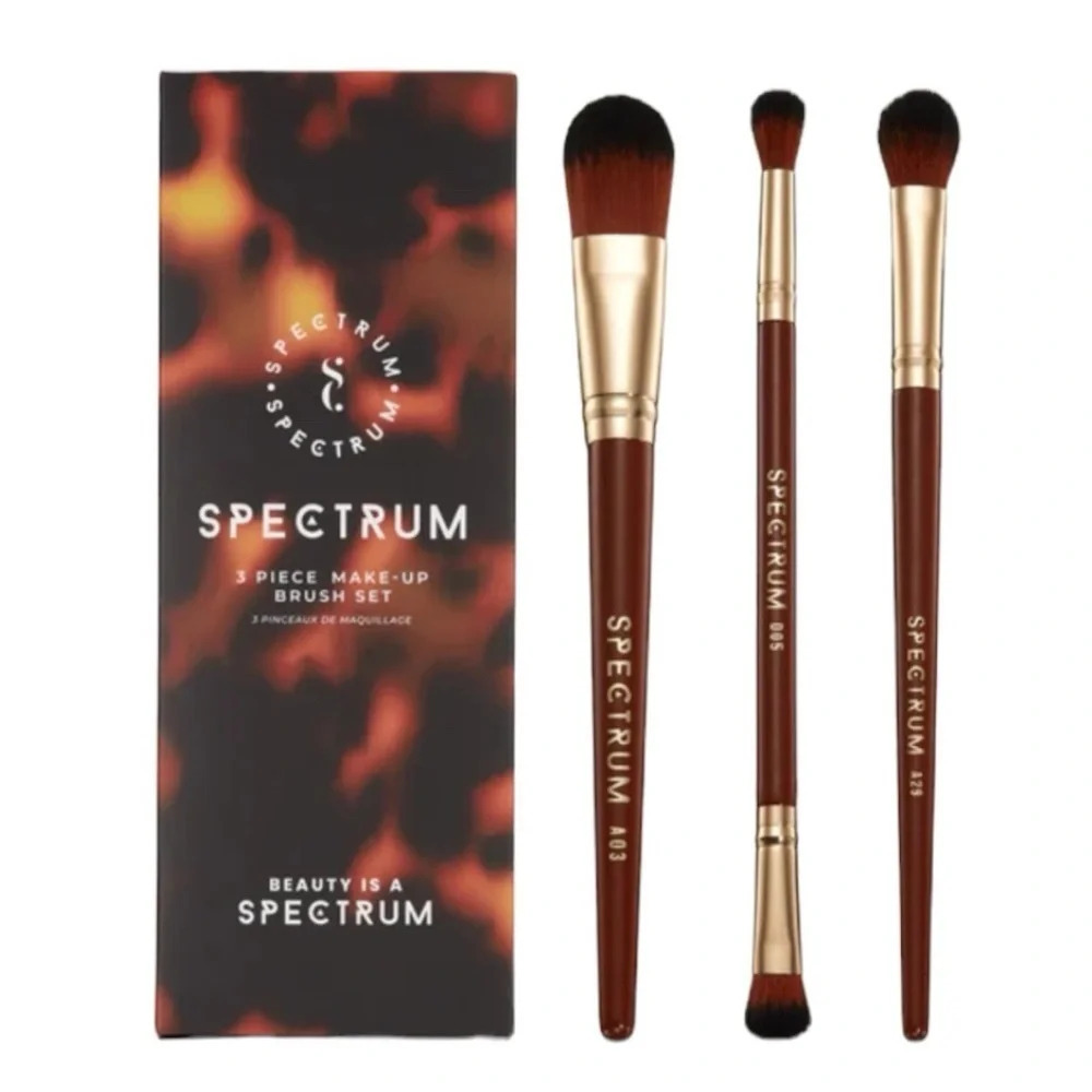 NWB Pantherine 3 Piece Makeup Brush Set